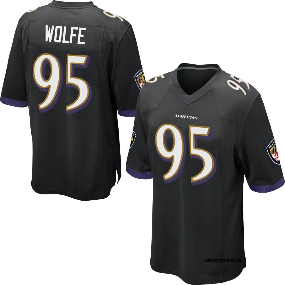 Game Black Men's Derek Wolfe Baltimore Ravens Jersey