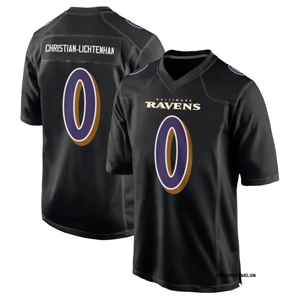 Game Black Men's Gerad Christian-Lichtenhan Baltimore Ravens Carbon Fashion  Jersey