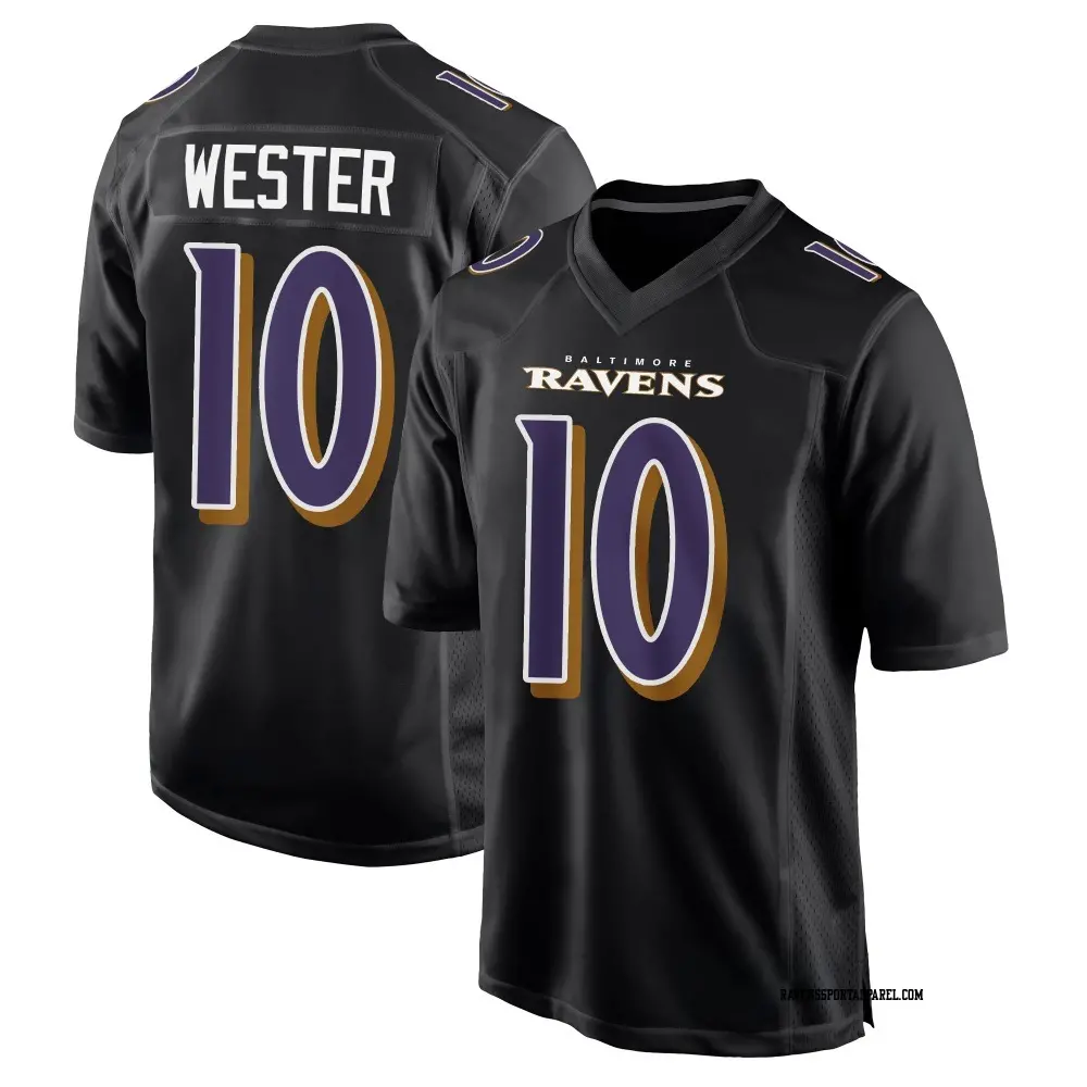 Game Black Men's LaJohntay Wester Baltimore Ravens Carbon Fashion Jersey