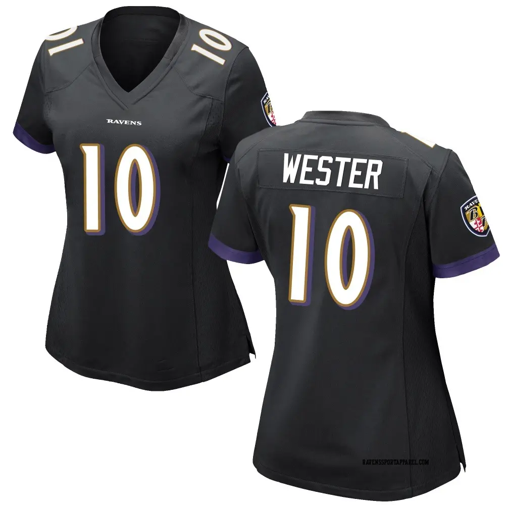 Game Black Women's LaJohntay Wester Baltimore Ravens Jersey