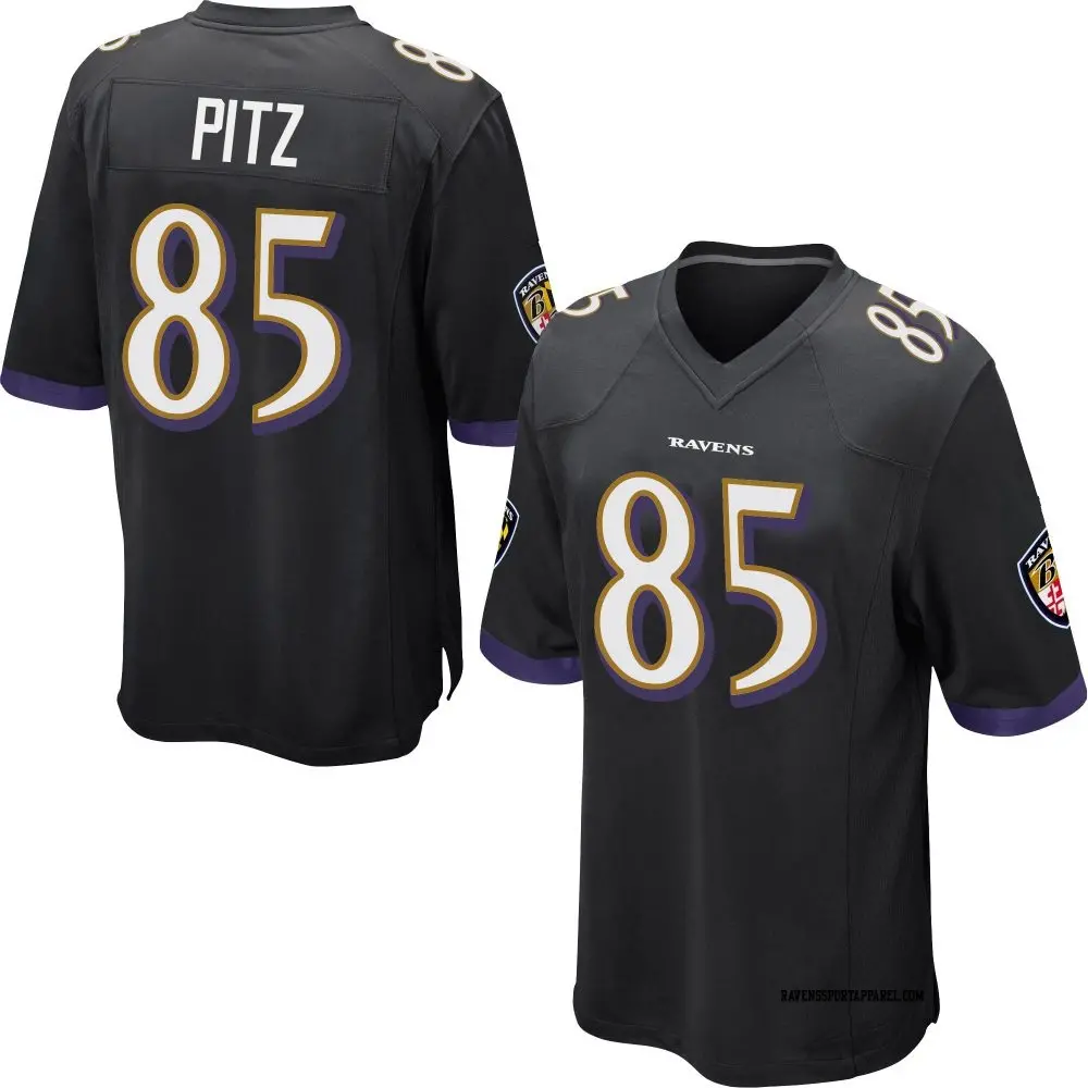 Game Black Youth Sam Pitz Baltimore Ravens Jersey