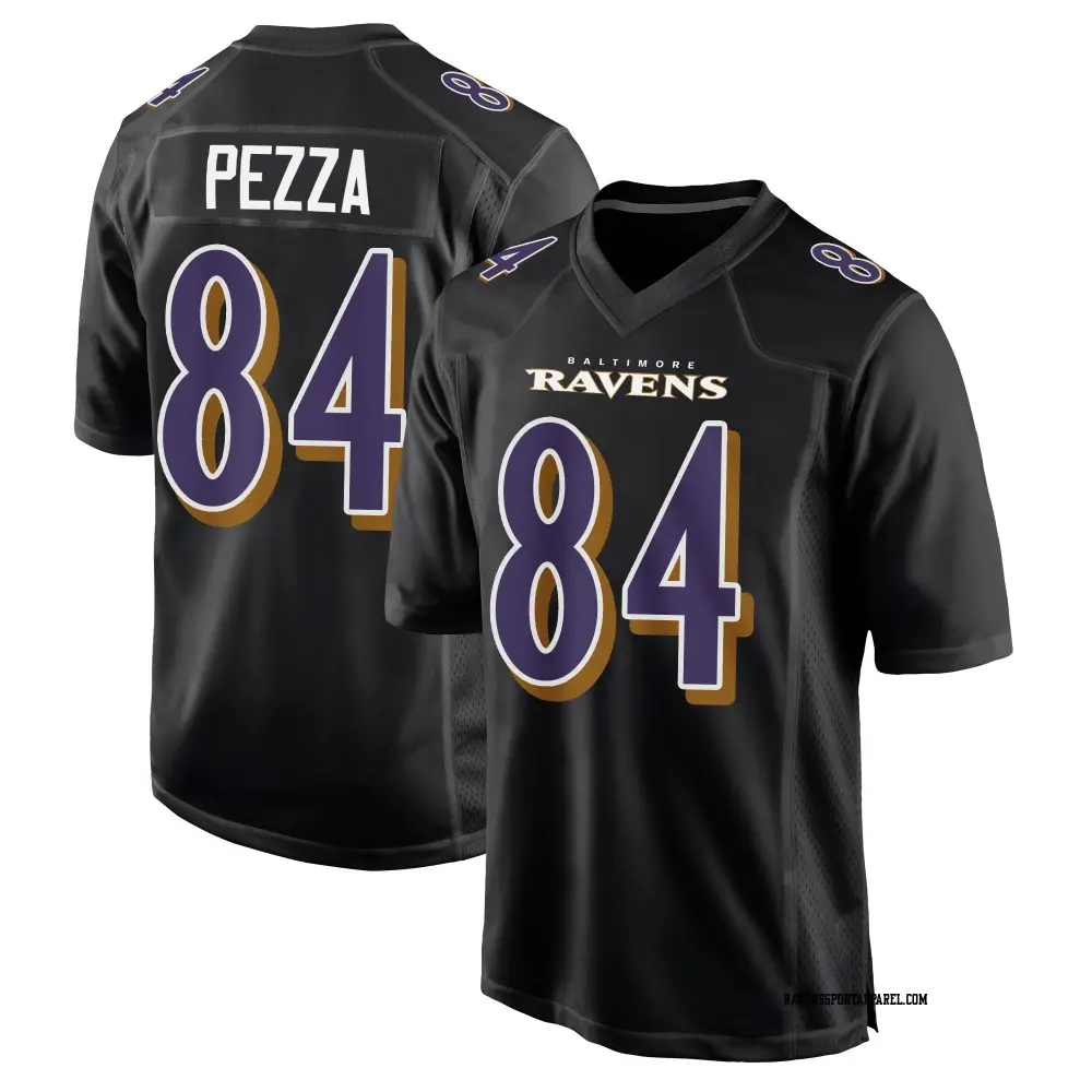 Game Black Youth Ty Pezza Baltimore Ravens Carbon Fashion Jersey