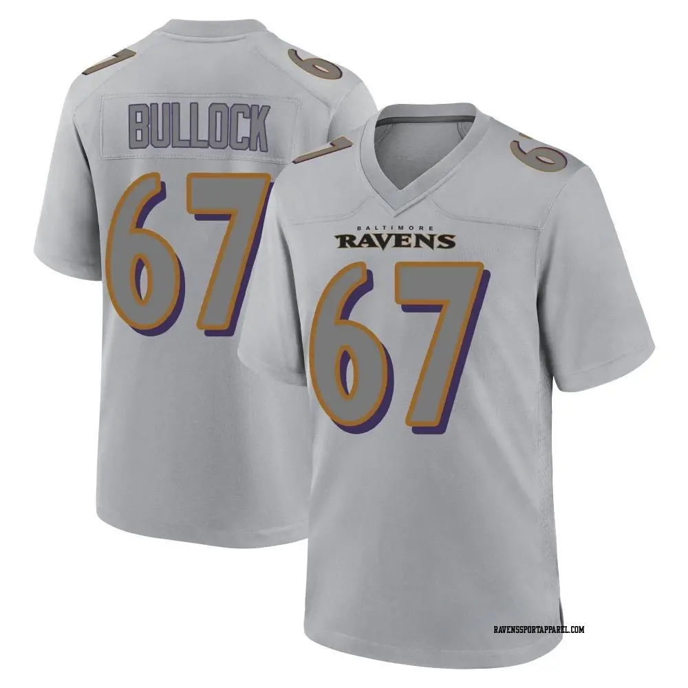 Game Gray Men's Corey Bullock Baltimore Ravens Atmosphere Fashion Jersey