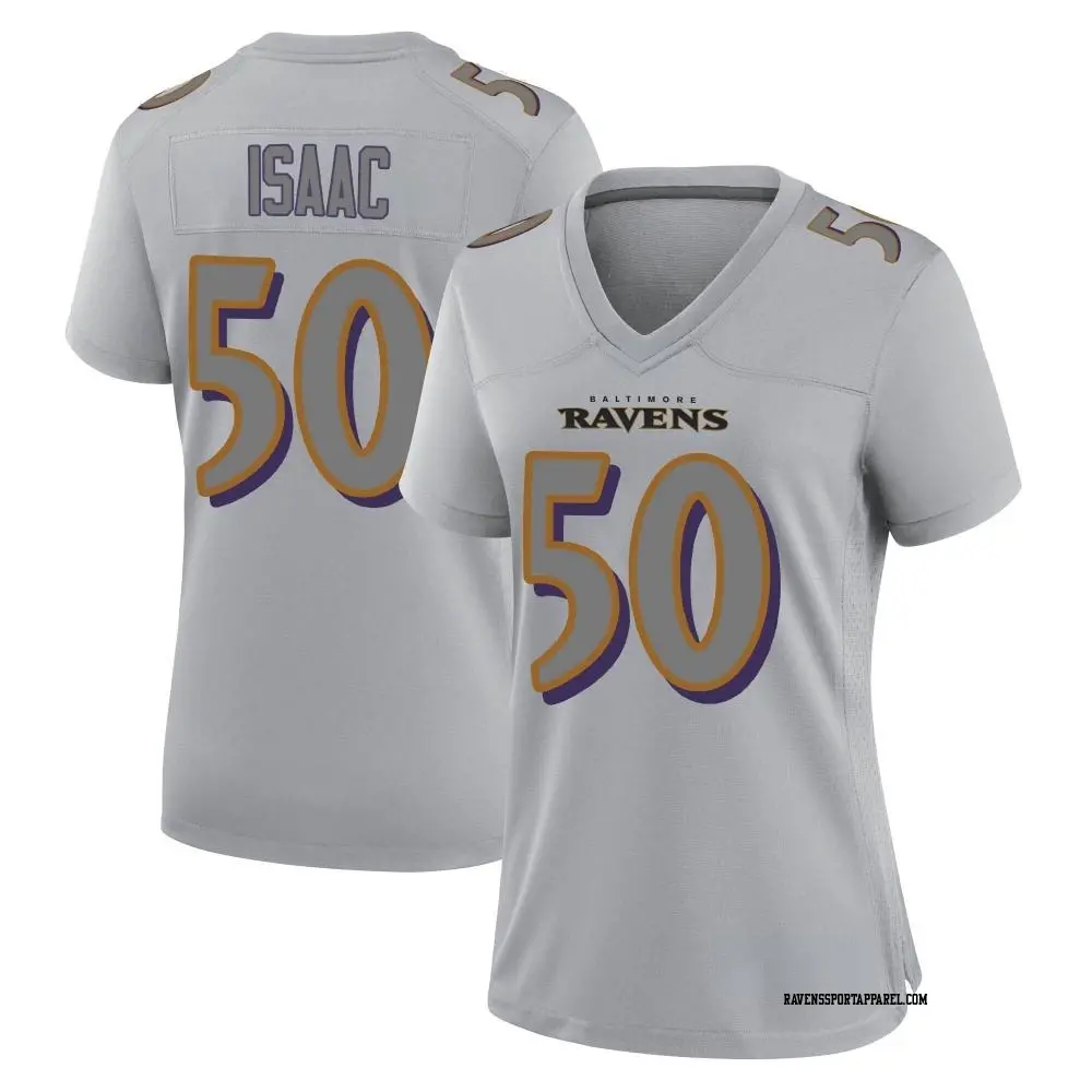 Game Gray Women's Adisa Isaac Baltimore Ravens Atmosphere Fashion Jersey