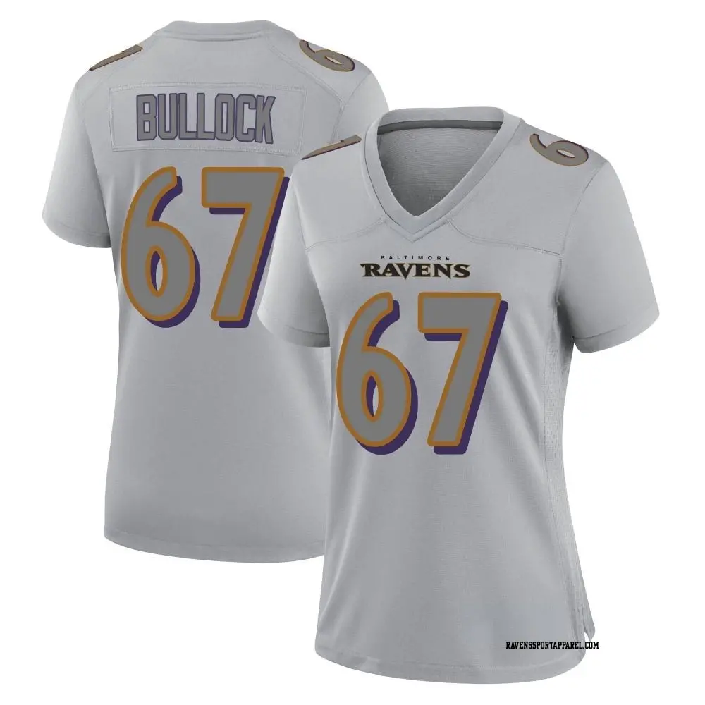 Game Gray Women's Corey Bullock Baltimore Ravens Atmosphere Fashion Jersey