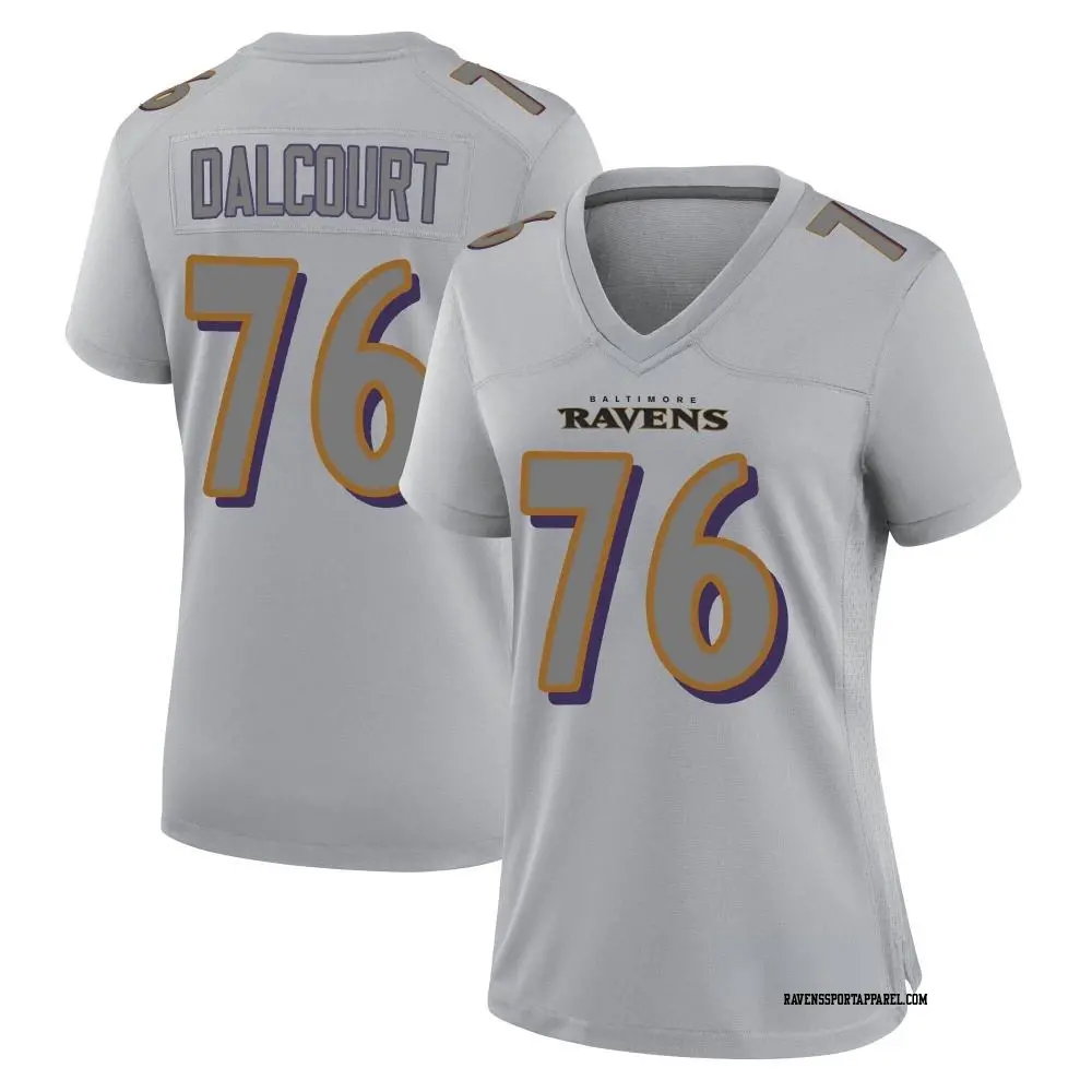 Game Gray Women's Darrian Dalcourt Baltimore Ravens Atmosphere Fashion Jersey