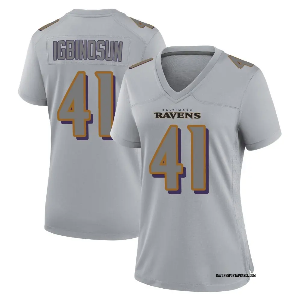 Game Gray Women's Desmond Igbinosun Baltimore Ravens Atmosphere Fashion Jersey
