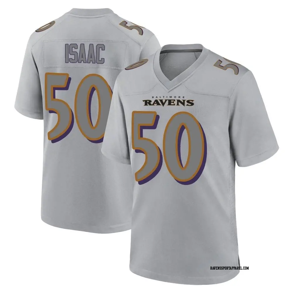Game Gray Youth Adisa Isaac Baltimore Ravens Atmosphere Fashion Jersey