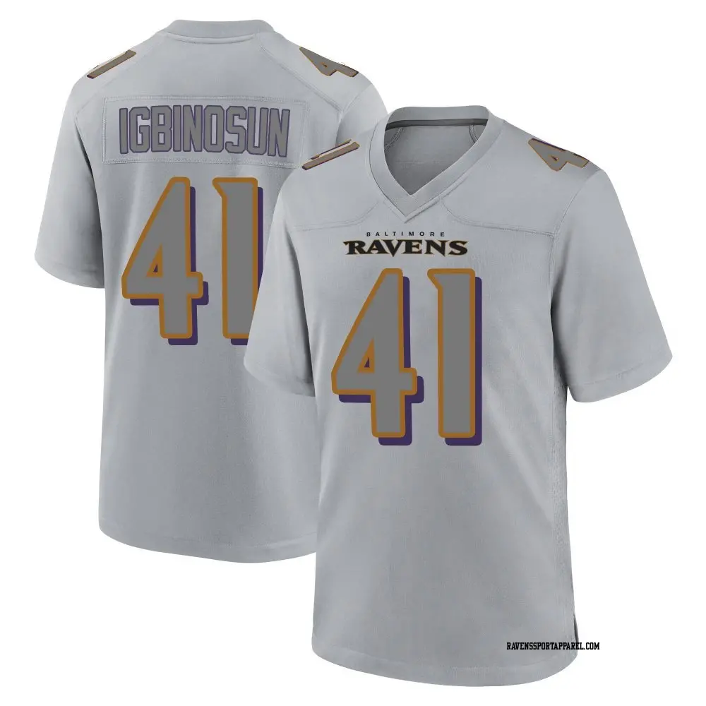 Game Gray Youth Desmond Igbinosun Baltimore Ravens Atmosphere Fashion Jersey