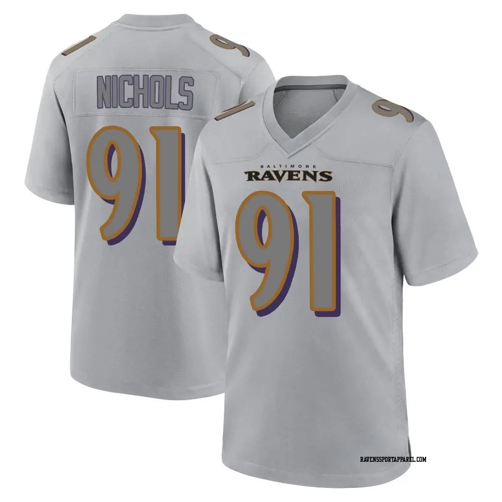 Game Gray Youth Rayshad Nichols Baltimore Ravens Atmosphere Fashion Jersey