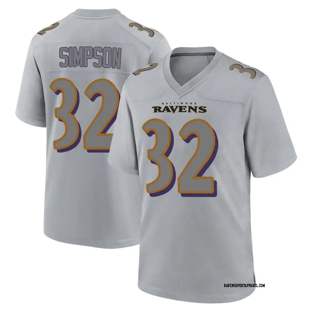 Game Gray Youth Trenton Simpson Baltimore Ravens Atmosphere Fashion Jersey