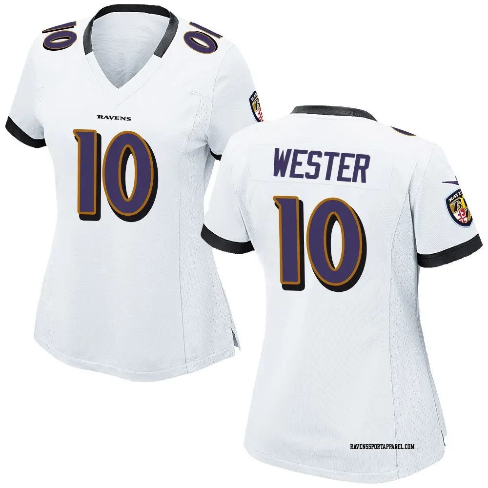 Game White Women's LaJohntay Wester Baltimore Ravens Jersey