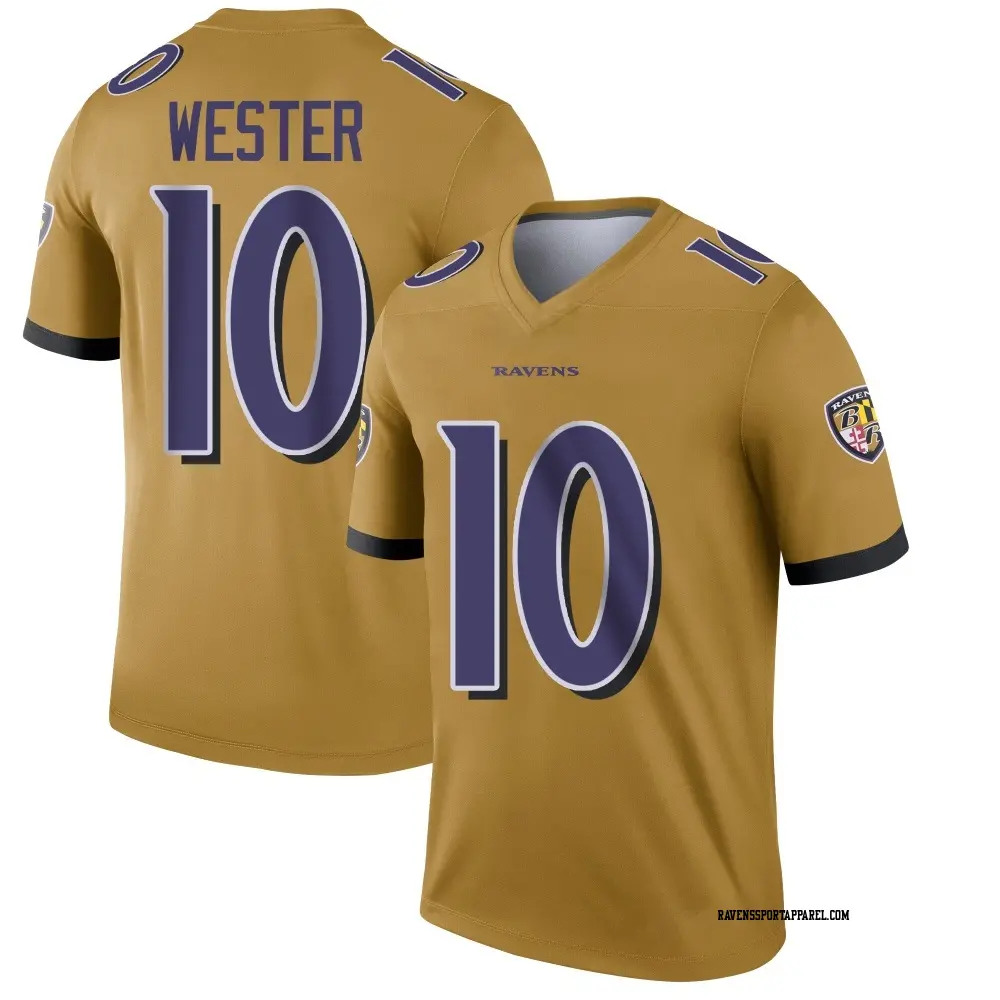 Legend Gold Men's LaJohntay Wester Baltimore Ravens Inverted Jersey
