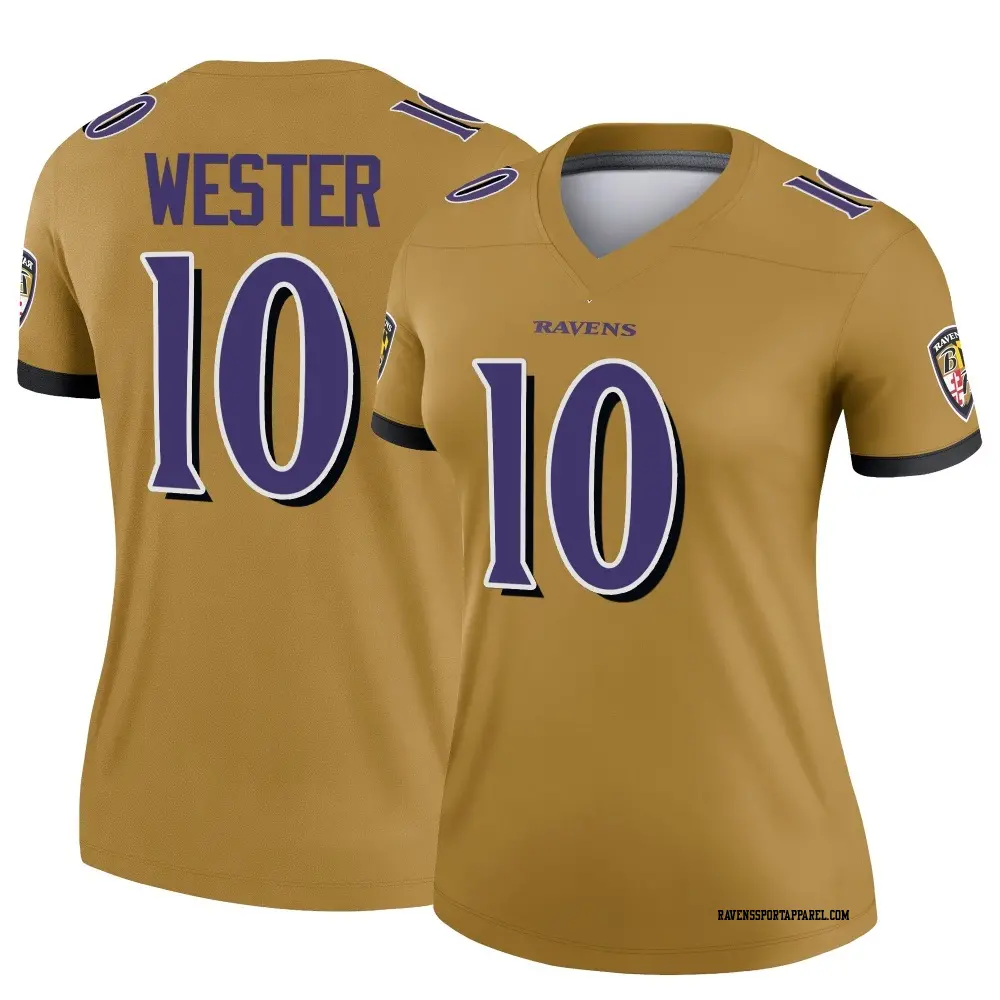 Legend Gold Women's LaJohntay Wester Baltimore Ravens Inverted Jersey