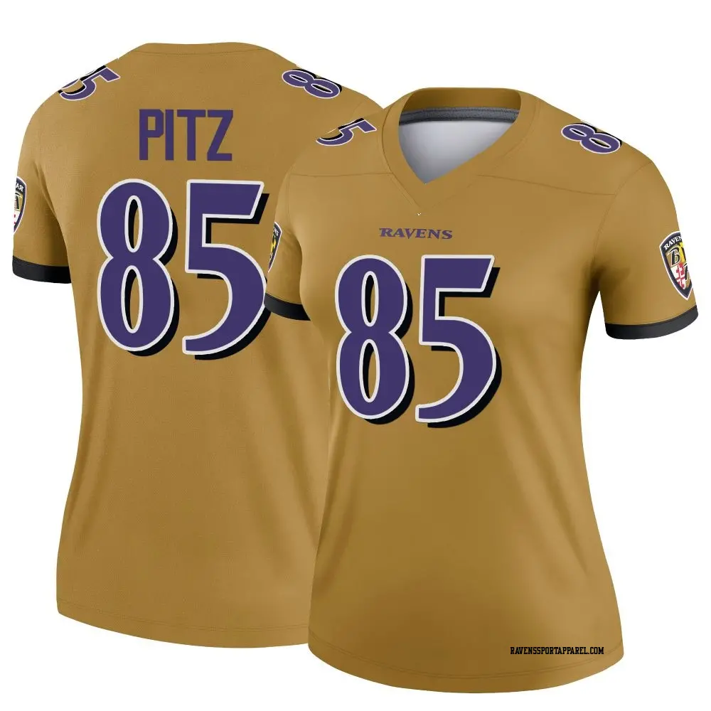 Legend Gold Women's Sam Pitz Baltimore Ravens Inverted Jersey