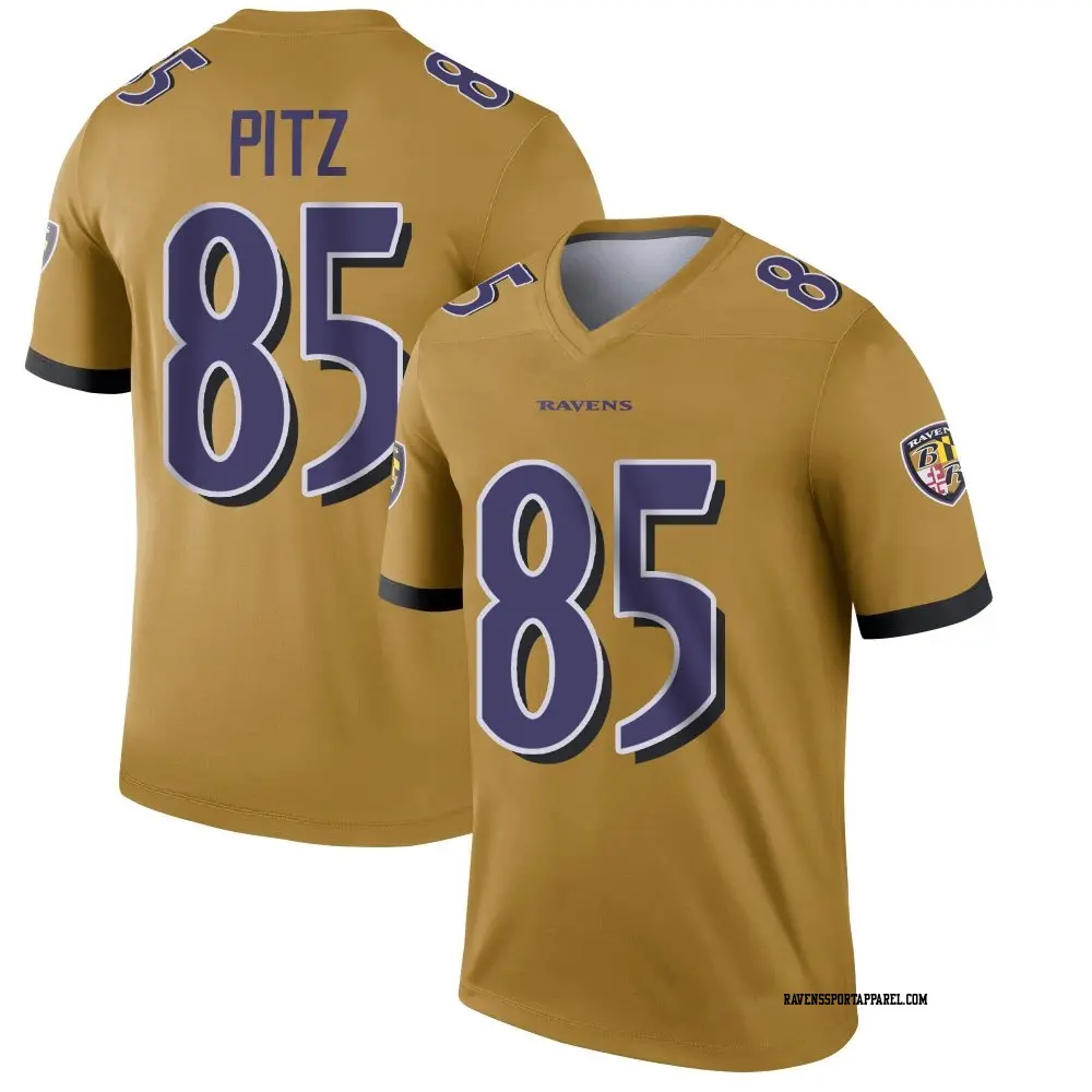 Legend Gold Youth Sam Pitz Baltimore Ravens Inverted Jersey