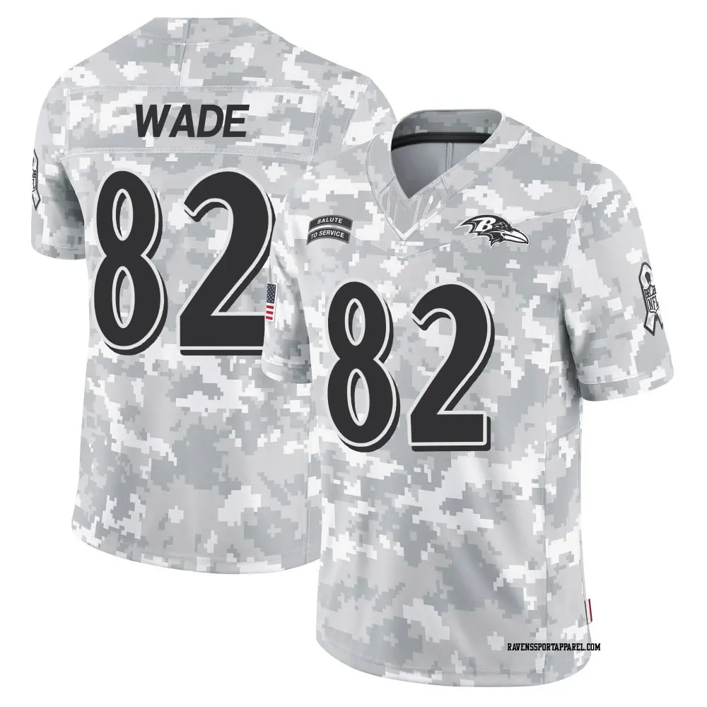 Limited Arctic Camo Men's Dayton Wade Baltimore Ravens 2024 Salute to Service Jersey