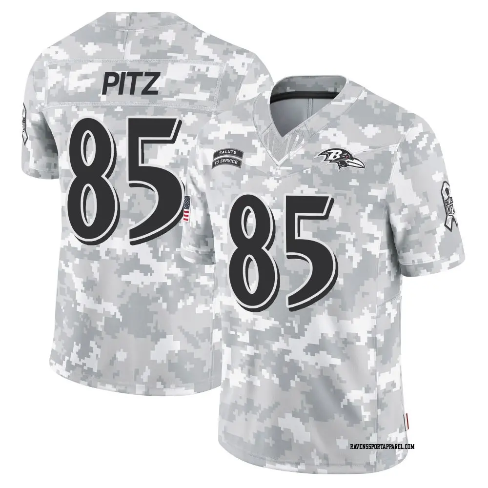 Limited Arctic Camo Men's Sam Pitz Baltimore Ravens 2024 Salute to Service Jersey