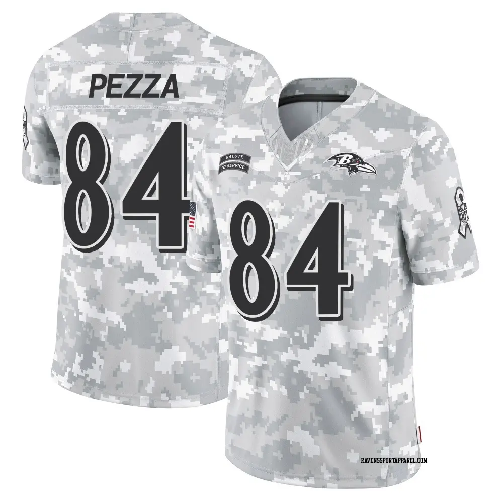 Limited Arctic Camo Men's Ty Pezza Baltimore Ravens 2024 Salute to Service Jersey