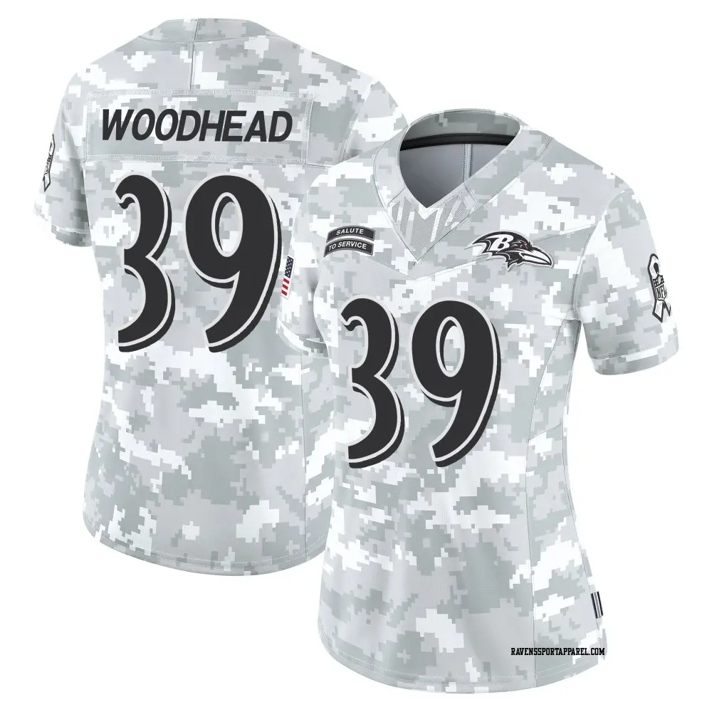 Limited Arctic Camo Women's Danny Woodhead Baltimore Ravens 2024 Salute to Service Jersey