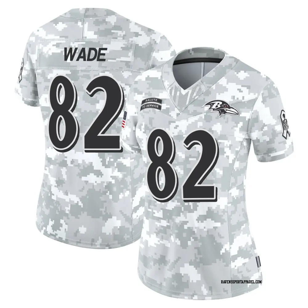 Limited Arctic Camo Women's Dayton Wade Baltimore Ravens 2024 Salute to Service Jersey