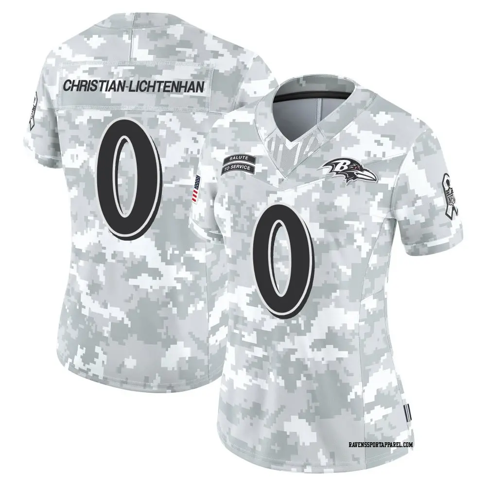 Limited Arctic Camo Women's Gerad Christian-Lichtenhan Baltimore Ravens 2024 Salute to Service Jersey
