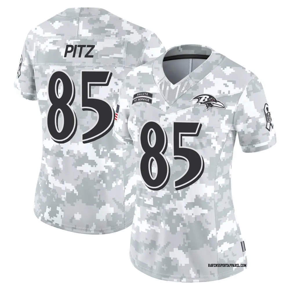 Limited Arctic Camo Women's Sam Pitz Baltimore Ravens 2024 Salute to Service Jersey