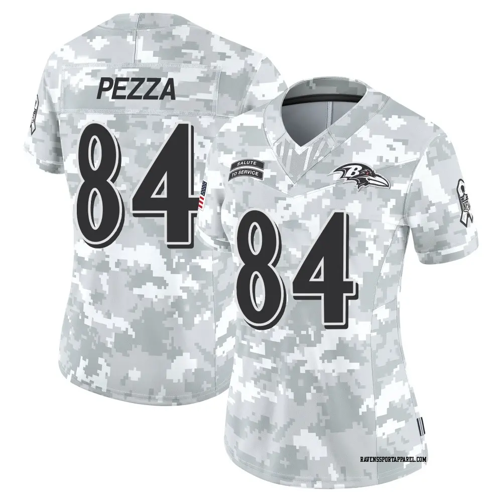 Limited Arctic Camo Women's Ty Pezza Baltimore Ravens 2024 Salute to Service Jersey