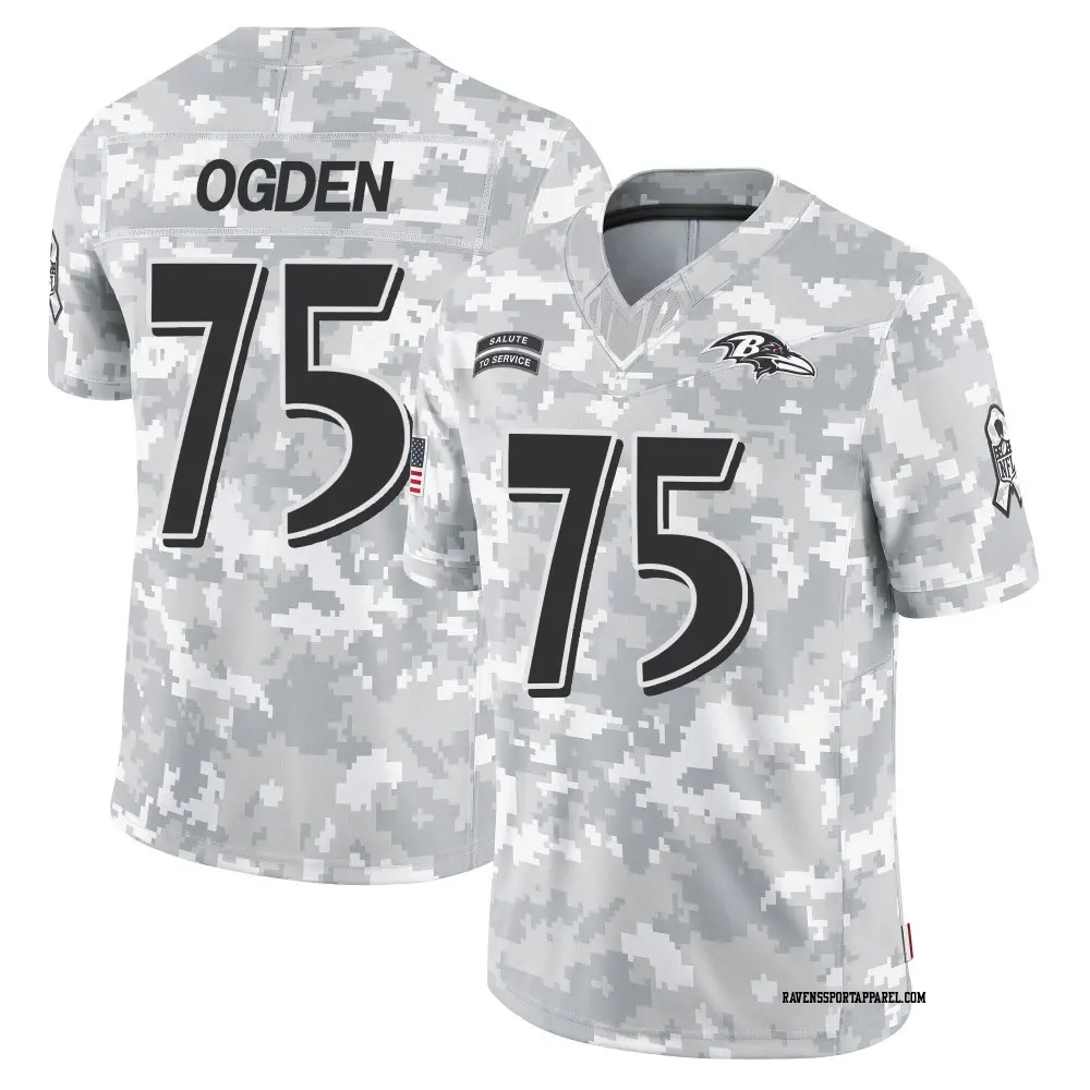 Limited Arctic Camo Youth Jonathan Ogden Baltimore Ravens 2024 Salute to Service Jersey
