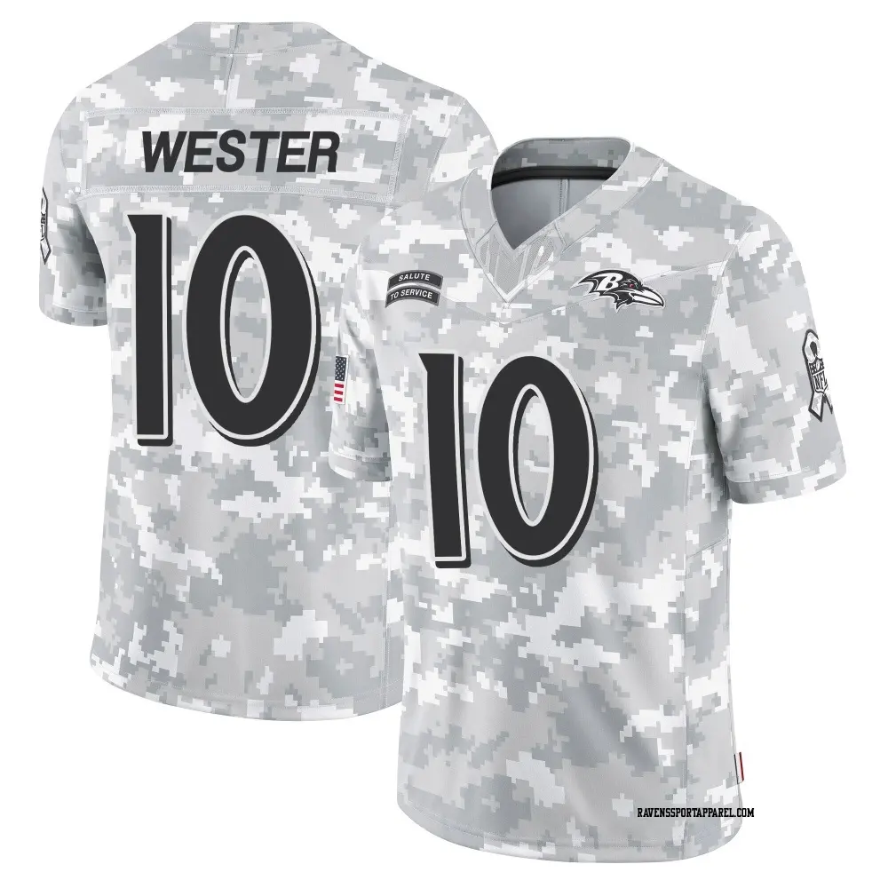 Limited Arctic Camo Youth LaJohntay Wester Baltimore Ravens 2024 Salute to Service Jersey