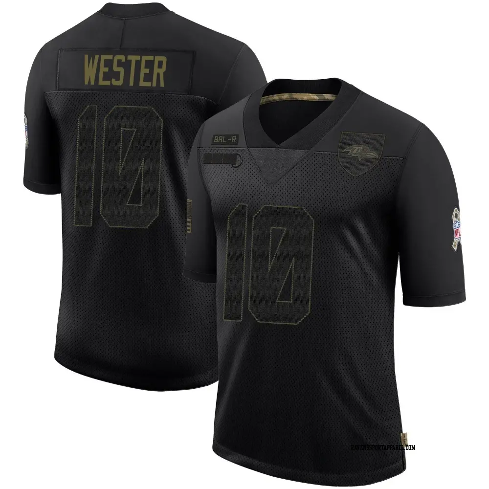 Limited Black Men's LaJohntay Wester Baltimore Ravens 2020 Salute To Service Jersey