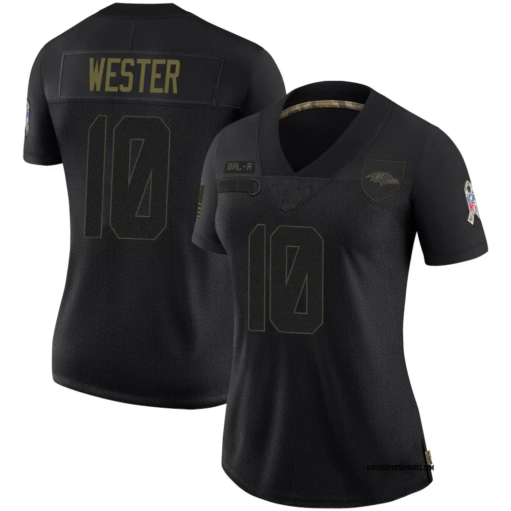 Limited Black Women's LaJohntay Wester Baltimore Ravens 2020 Salute To Service Jersey