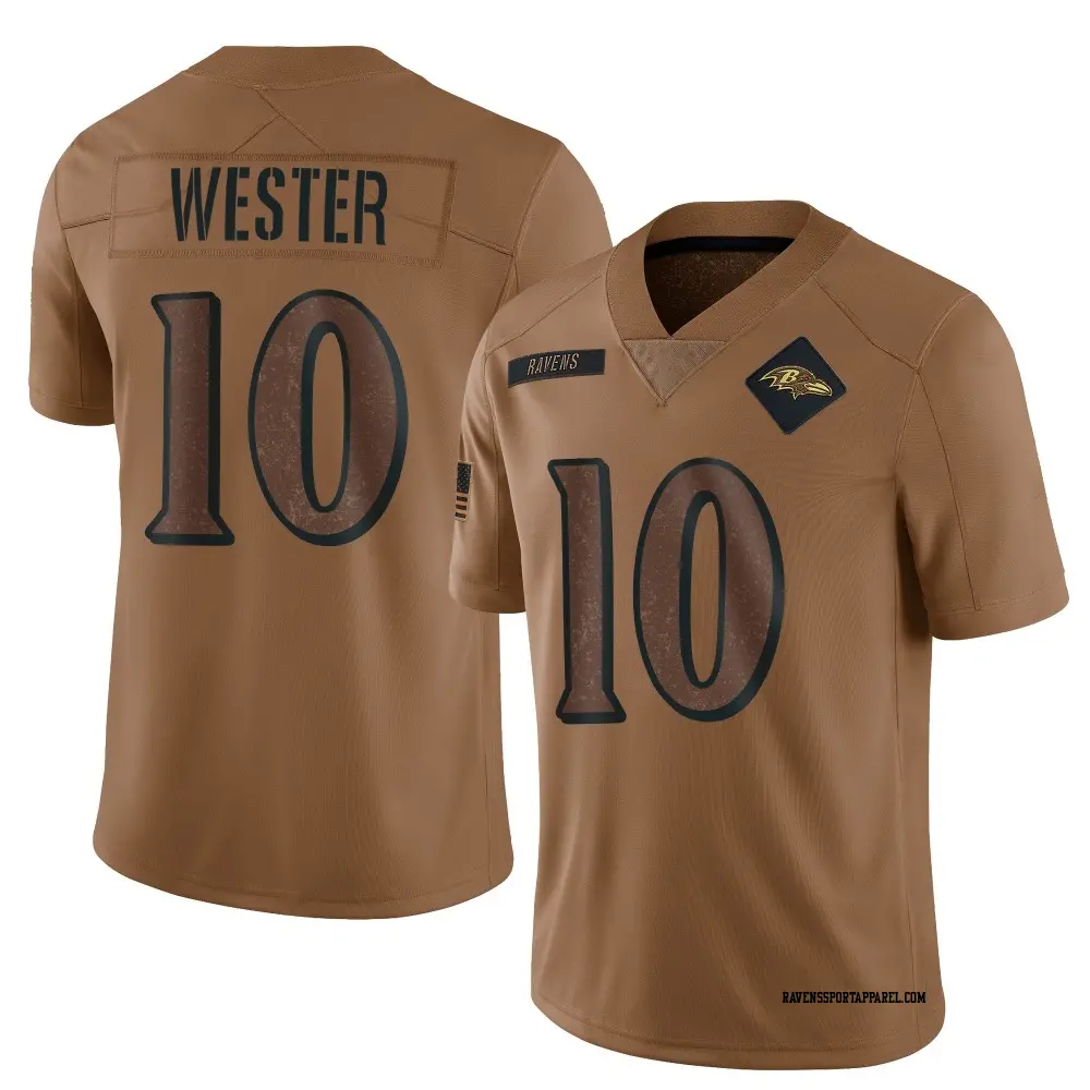 Limited Brown Men's LaJohntay Wester Baltimore Ravens 2023 Salute To Service Jersey