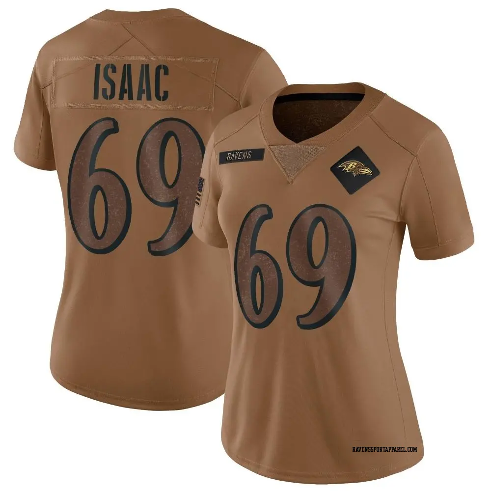Limited Brown Women's Adisa Isaac Baltimore Ravens 2023 Salute To Service Jersey