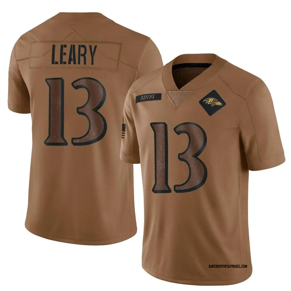 Limited Brown Youth Devin Leary Baltimore Ravens 2023 Salute To Service Jersey