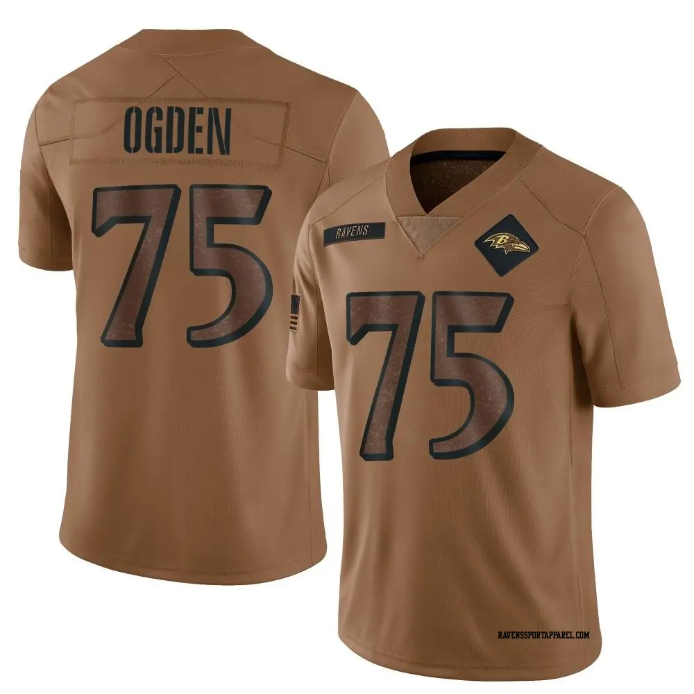 Limited Brown Youth Jonathan Ogden Baltimore Ravens 2023 Salute To Service Jersey