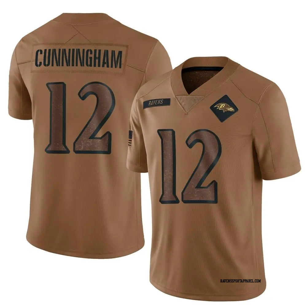 Limited Brown Youth Malik Cunningham Baltimore Ravens 2023 Salute To Service Jersey