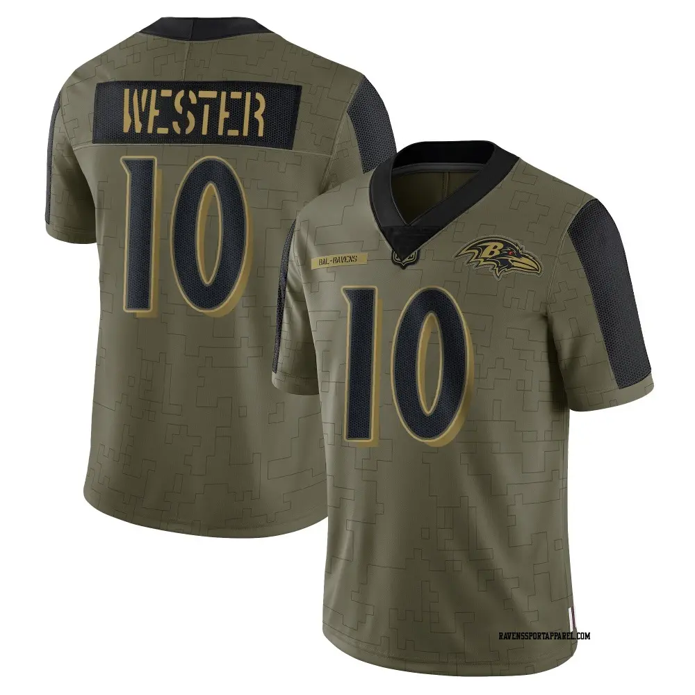 Limited Olive Men's LaJohntay Wester Baltimore Ravens 2021 Salute To Service Jersey