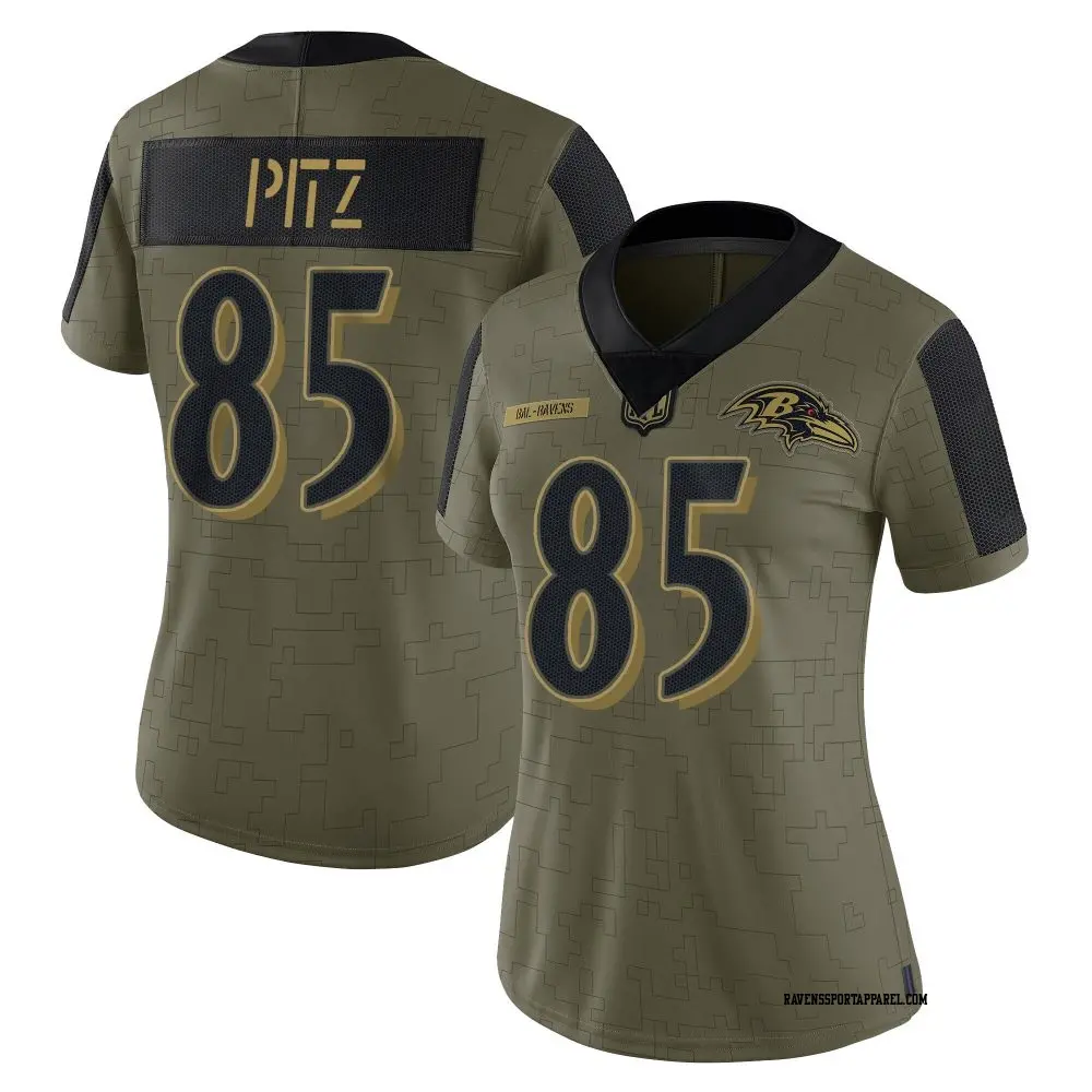 Limited Olive Women's Sam Pitz Baltimore Ravens 2021 Salute To Service Jersey