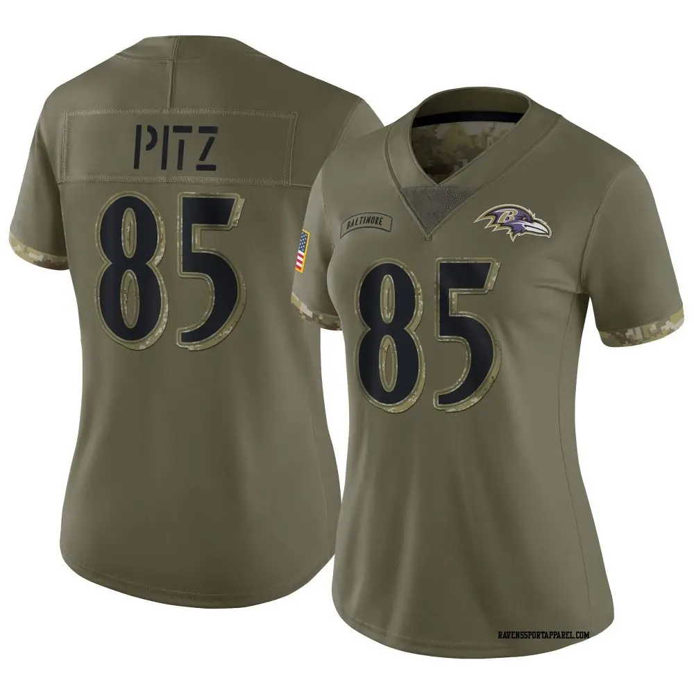 Limited Olive Women's Sam Pitz Baltimore Ravens 2022 Salute To Service Jersey