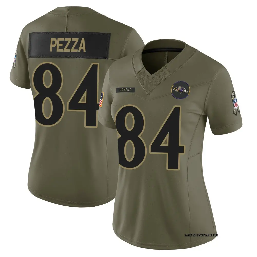 Limited Olive Women's Ty Pezza Baltimore Ravens 2025 Salute to Service Jersey