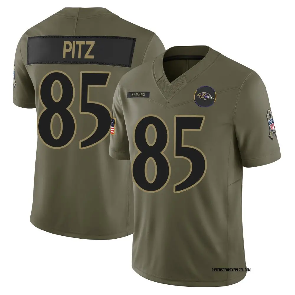 Limited Olive Youth Sam Pitz Baltimore Ravens 2025 Salute to Service Jersey