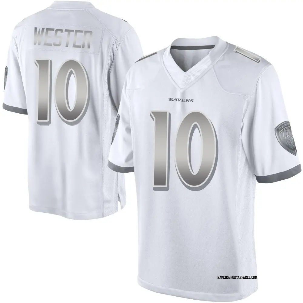 Limited White Men's LaJohntay Wester Baltimore Ravens Platinum Jersey