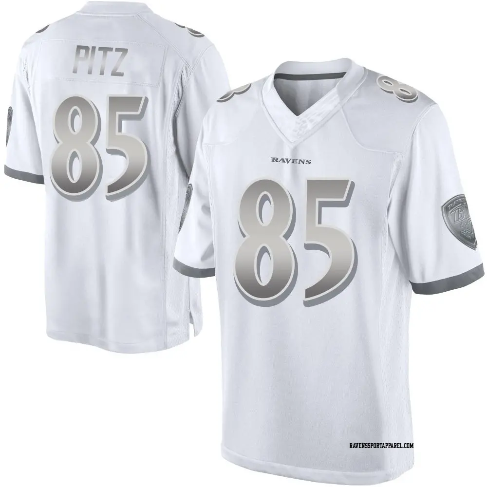 Limited White Men's Sam Pitz Baltimore Ravens Platinum Jersey